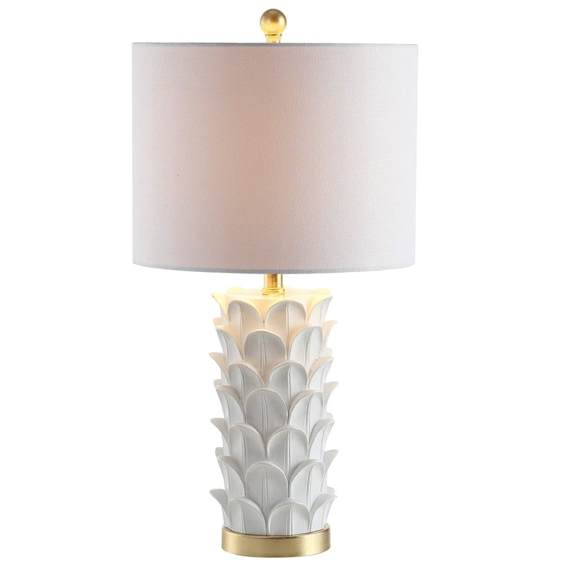 Hawthorne Collections Table Lamp in White and Gold (Set of 2)