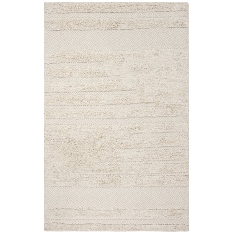 Hawthorne Collections 9' x 12' Hand Knotted Wool Rug in Ivory