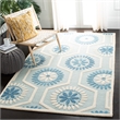 Hawthorne Collections 8' X 10' Hand Tufted Wool Rug in Blue and Ivory