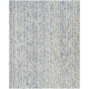 Hawthorne Collections 9' x 12' Hand Tufted Wool Rug in Dark Blue and Rust