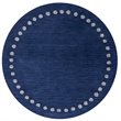 Hawthorne Collections 5' Round Hand Loomed Wool Rug in Navy and Ivory