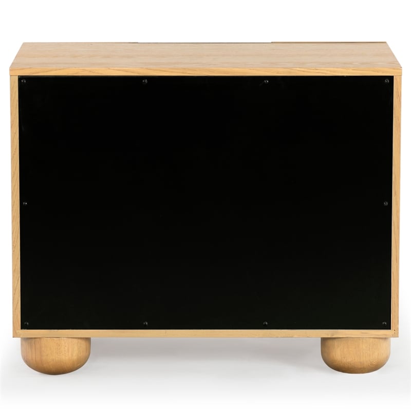 Hawthorne Collections Solid Wood 2 Drawer Nightstand in Natural