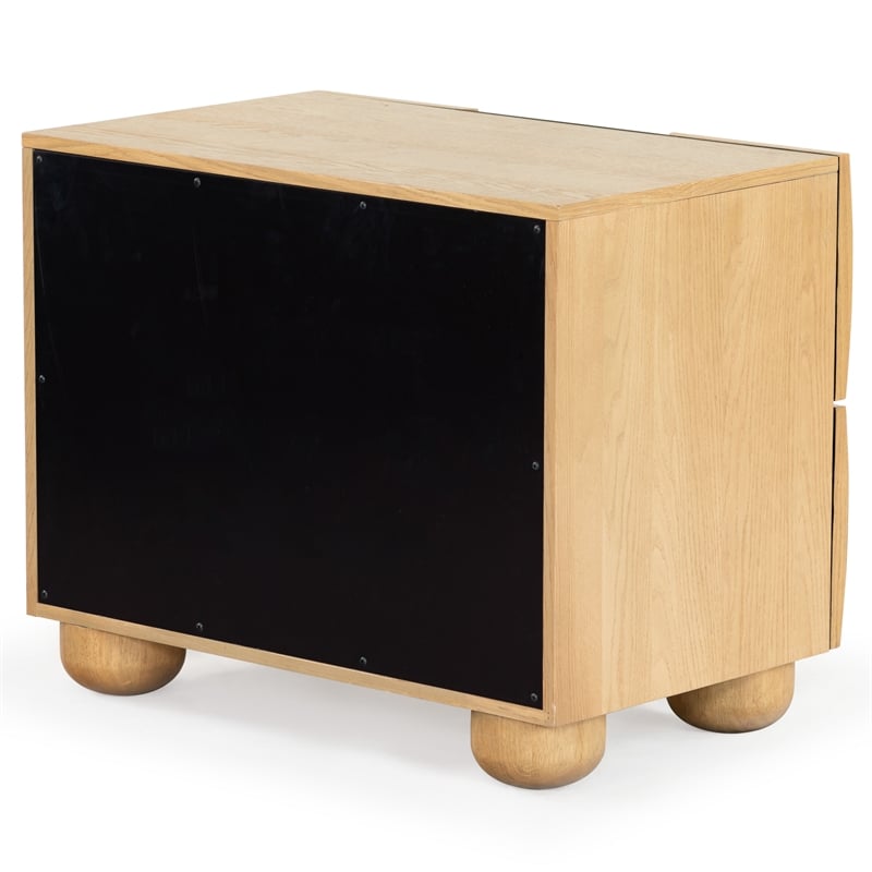 Hawthorne Collections Solid Wood 2 Drawer Nightstand in Natural