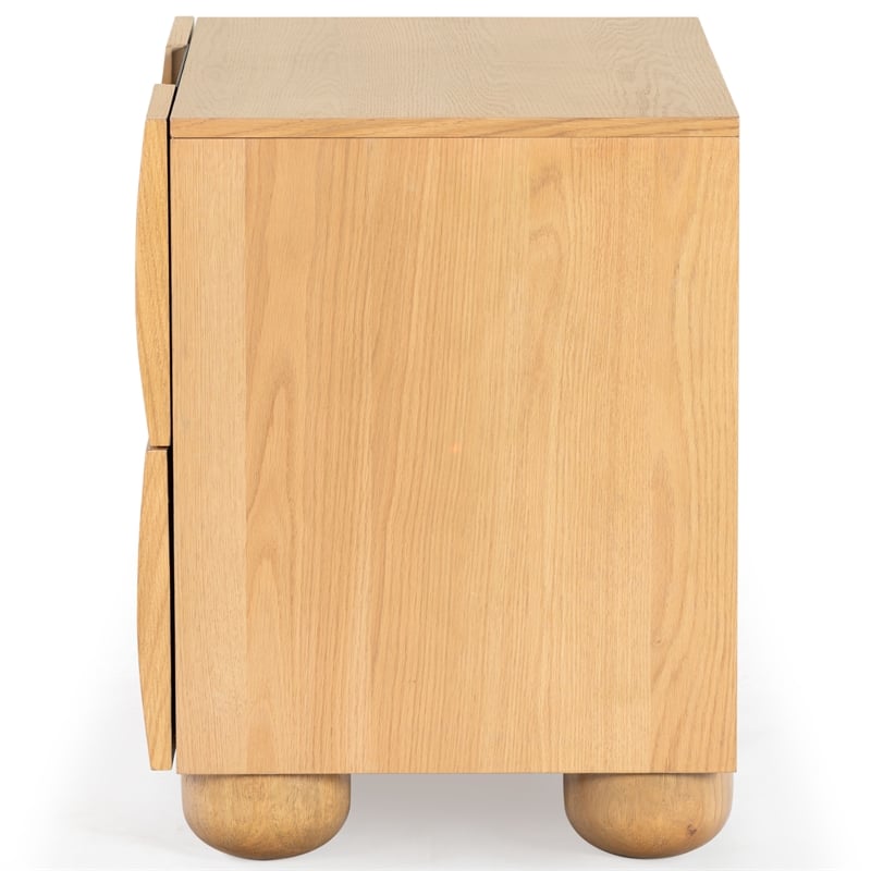 Hawthorne Collections Solid Wood 2 Drawer Nightstand in Natural