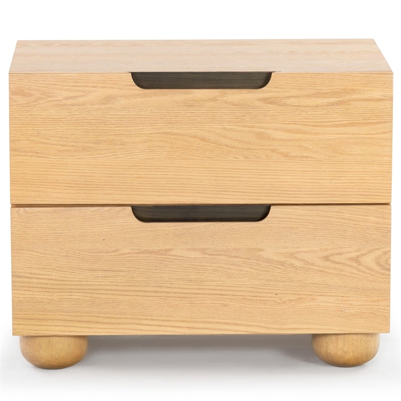 Hawthorne Collections Solid Wood 2 Drawer Nightstand in Natural