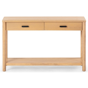 Hawthorne Collections Solid Wood 2 Drawer Console Table in Natural