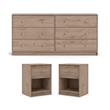 Hawthorne Collections 3 Piece Dresser and Nightstands Set in Jackson Hickory