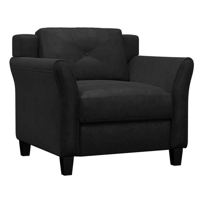 Hawthorne Collections 3Pc Set with Microfiber Chair & Loveseat & Sofa in Black
