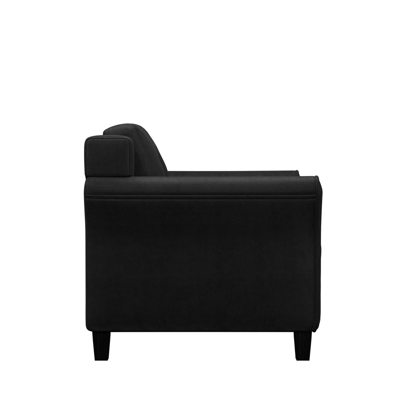 Hawthorne Collections 3Pc Set with Microfiber Chair & Loveseat & Sofa in Black