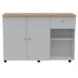 Hawthorne Collections 2Pc Set of Kitchen Island Cart & Utility Sink with Cabinet