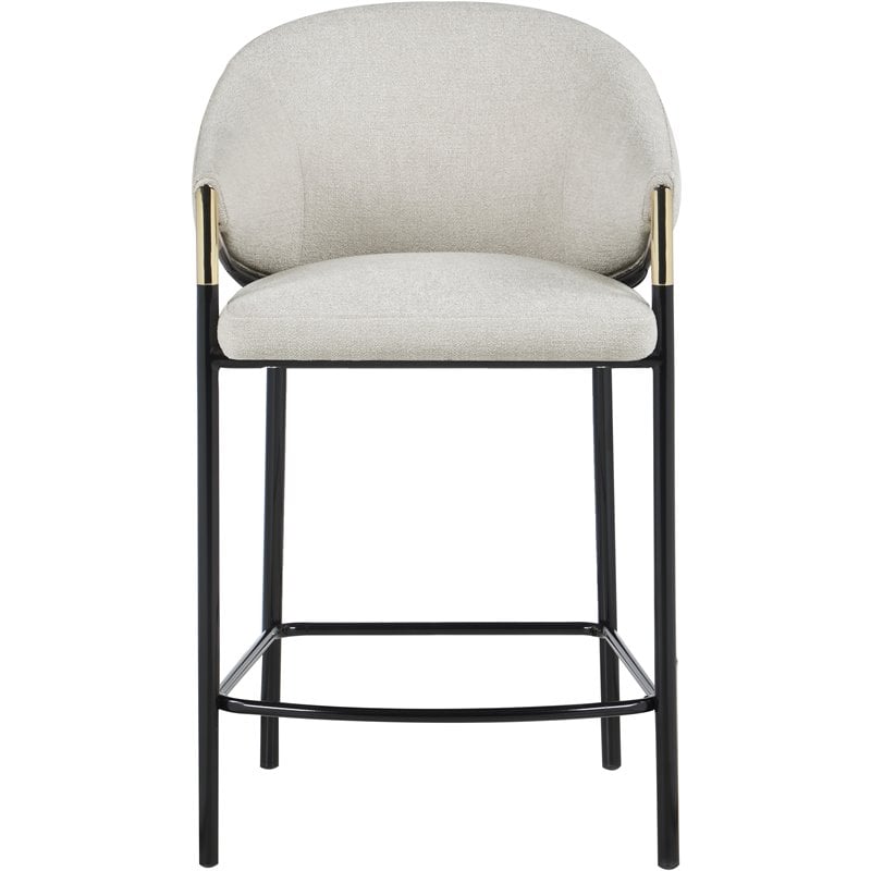 Hawthorne Collections Counter Height Stool in Beige and Black - Set of 2