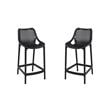 Hawthorne Collections Patio Counter Stool in Black Finish - Set of 2