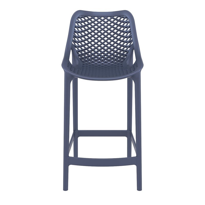 Hawthorne Collections Patio Counter Stool in Dark Gray Finish - Set of 2