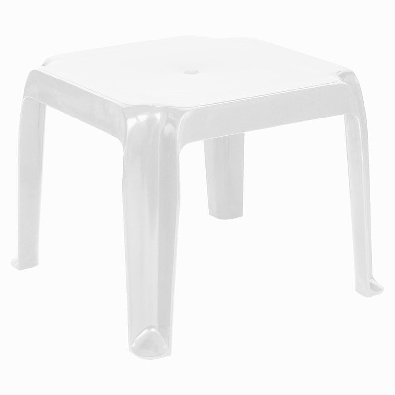 Hawthorne Collections Square Resin Patio Side Table in White - Set of 2