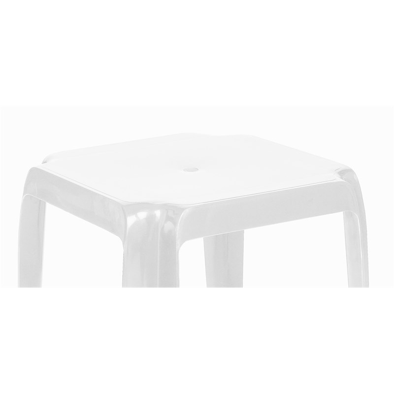 Hawthorne Collections Square Resin Patio Side Table in White - Set of 2