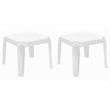 Hawthorne Collections Square Resin Patio Side Table in White - Set of 2