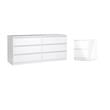Hawthorne Collections 2 Piece Set with Nightstand & Dresser in White High Gloss