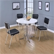 Hawthorne Collections Retro Round Dining Table Set with 4 Chairs in Chrome