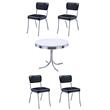 Hawthorne Collections Retro Round Dining Table Set with 4 Chairs in Chrome