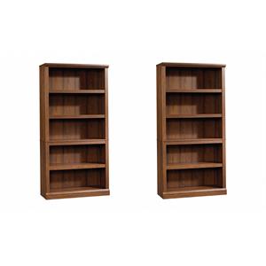 Hawthorne Collections 2 Piece Wood Bookcase Set with 5 Shelf in Cherry