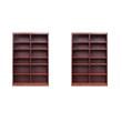 Hawthorne Collections 2Pc Tall 12-shelf Double Wide Wood Bookcase Set in Cherry