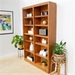 Hawthorne Collections 2 Piece Tall 12-shelf Double Wide Wood Bookcase Set in Oak
