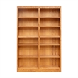 Hawthorne Collections 2 Piece Tall 12-shelf Double Wide Wood Bookcase Set in Oak