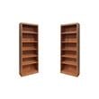 Hawthorne Collections 2 Piece Tall 6-shelf Wood Bookcase Set in Dry Oak