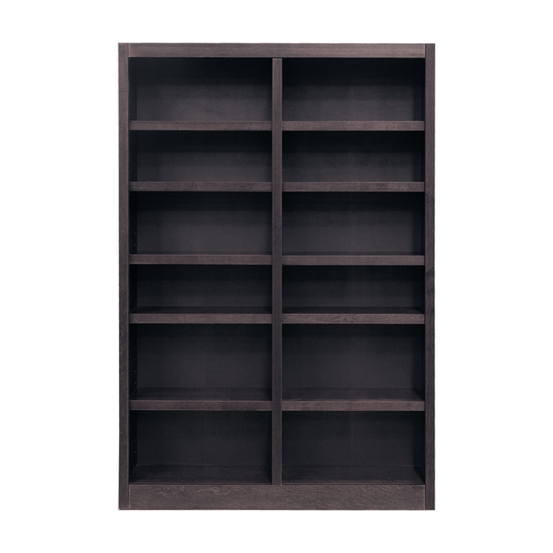 Hawthorne Collections 2 Piece Double Wide Wood Bookcase Set in Espresso