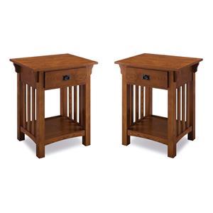 Hawthorne Collections 1-Drawer Nightstands in Medium Oak (Set of 2)