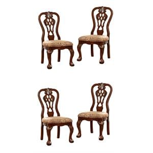 Hawthorne Collections Set of 4 Wood Padded Dining Chair in Brown Cherry
