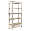 Hawthorne Collections Set of 2 4-Shelf Bookcases Set in Antique White and Brown