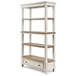 Hawthorne Collections Set of 2 4-Shelf Bookcases Set in Antique White and Brown