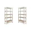 Hawthorne Collections Set of 2 4-Shelf Bookcases Set in Antique White and Brown