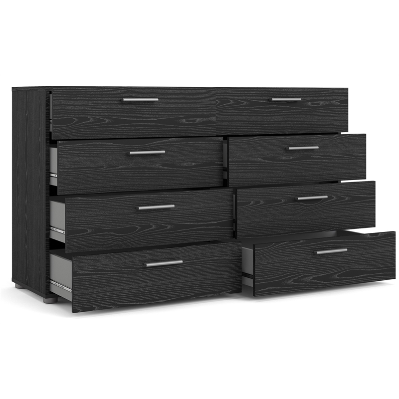 Hawthorne Collections 4 Piece Set with Dresser & 2 Nightstands and Chest - Black