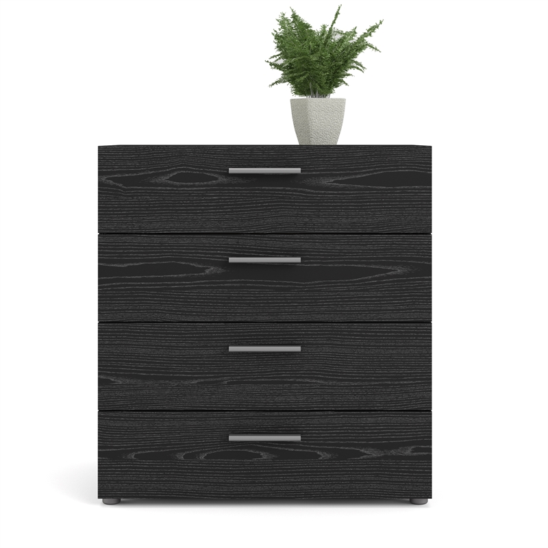 Hawthorne Collections 4 Piece Set with Dresser & 2 Nightstands and Chest - Black