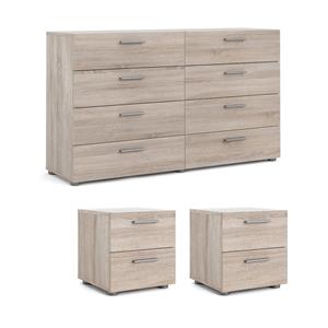 Hawthorne Collections Truffle 8 Drawer Dresser and 2 Drawer Nightstands 3Pc Set