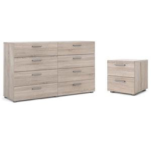 Hawthorne Collections Truffle 8 Drawer Dresser and 2 Drawer Nightstand 2Pc Set