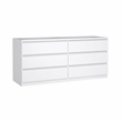 Hawthorne Collections 3PC Set - 2 Nightstands and Double Dresser in White Gloss