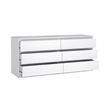 Hawthorne Collections 3PC Set - 2 Nightstands and Double Dresser in White Gloss