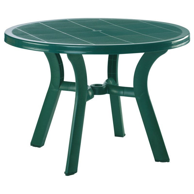 Hawthorne Collections Set of 5 Resin Patio Table and 4 Resin Chairs in Green
