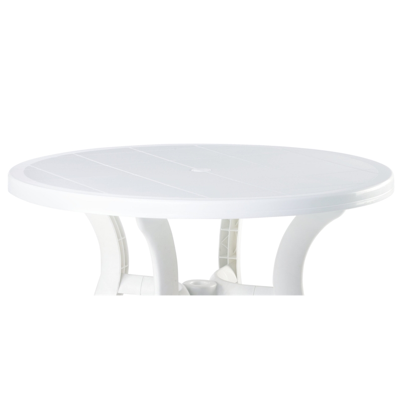 Hawthorne Collections Set of 5 Resin Patio Table and 4 Resin Chairs in White