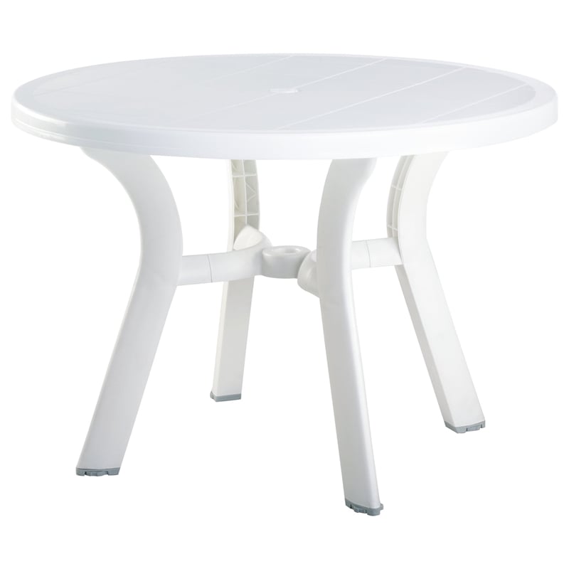 Hawthorne Collections Set of 5 Resin Patio Table and 4 Resin Chairs in White