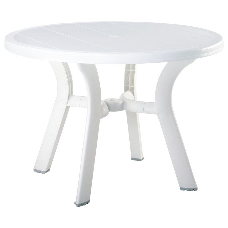 Hawthorne Collections Set of 5 Resin Patio Table and 4 Resin Chairs in White