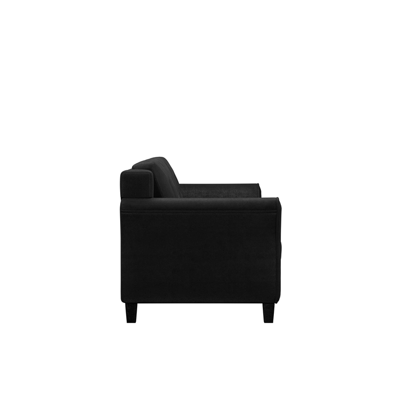 Hawthorne Collections Set of 3 Black Microfiber Sofa and 2 Accent Chairs