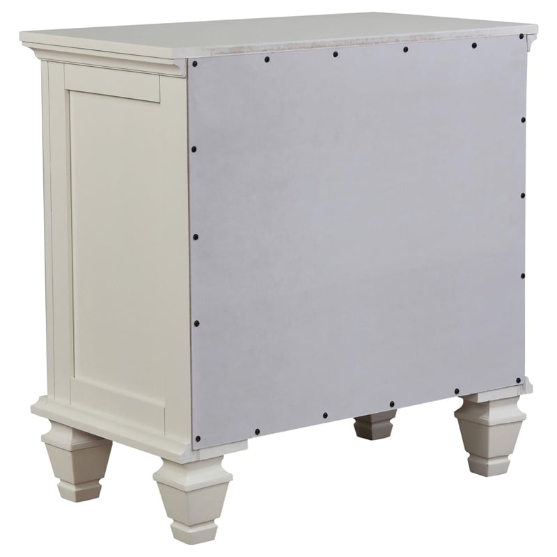 Hawthorne Collections Set of 2 White Nightstands with Pull Out Shelf