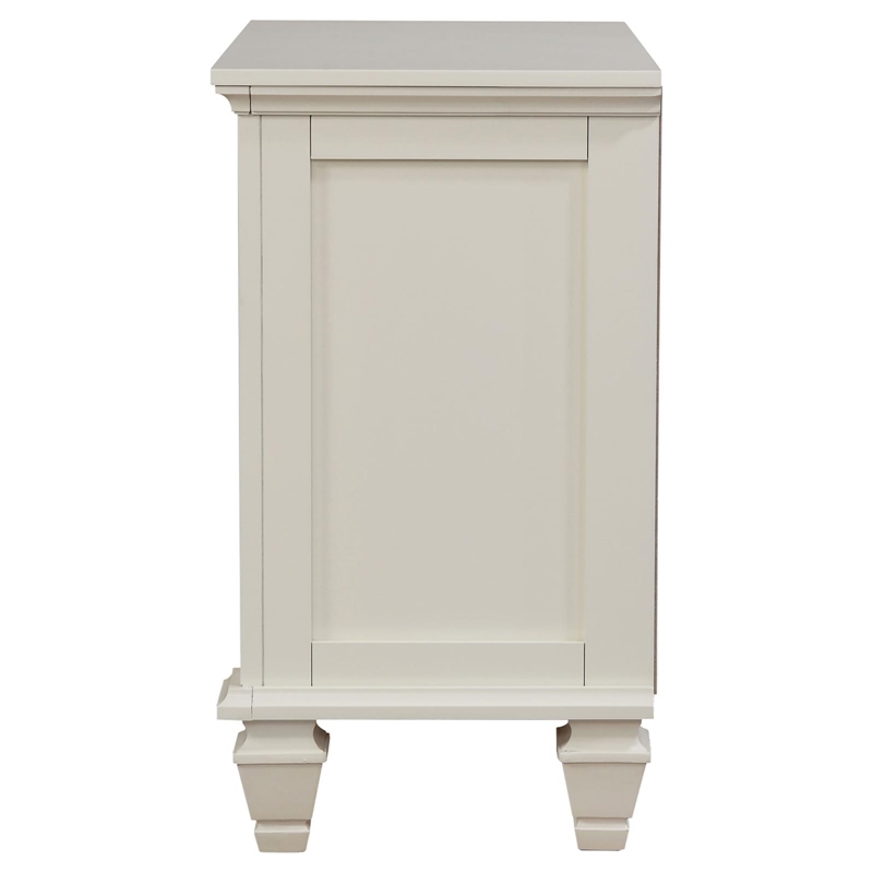 Hawthorne Collections Set of 2 White Nightstands with Pull Out Shelf