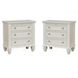 Hawthorne Collections Set of 2 White Nightstands with Pull Out Shelf