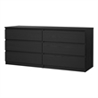 Hawthorne Collections 3 Piece Set - Double Dresser and 2 Nightstands in Black
