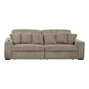 Hawthorne Collections Sofa Slider Power Recliner Glider in Presley Latte
